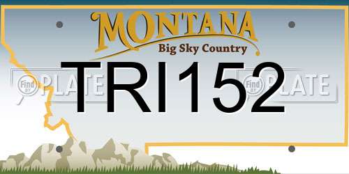 TRI152 Montana License Plate