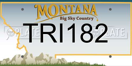 TRI182 Montana License Plate