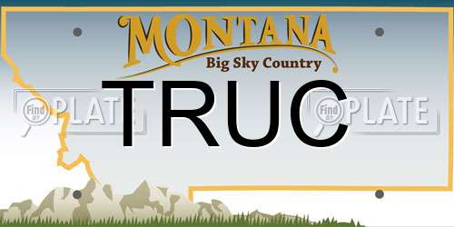TRUC Montana License Plate