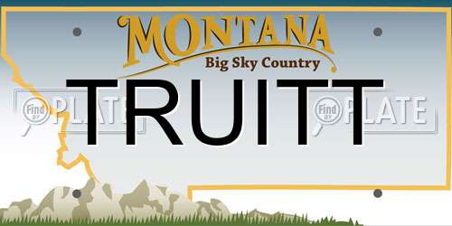 TRUITT Montana License Plate