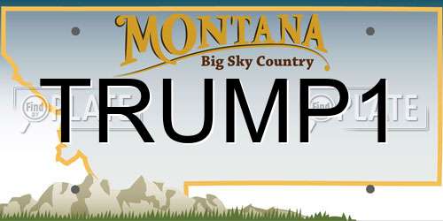 TRUMP1 Montana License Plate