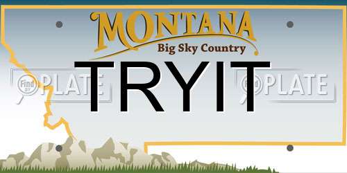 TRYIT Montana License Plate
