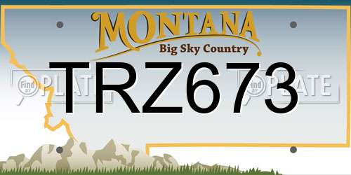 TRZ673 Montana License Plate