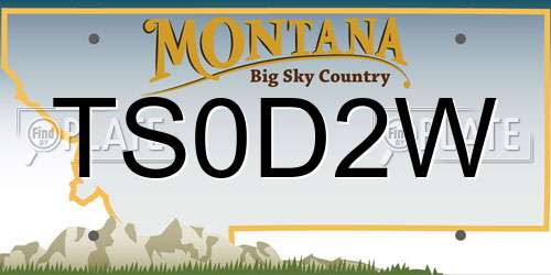 TS0D2W Montana License Plate