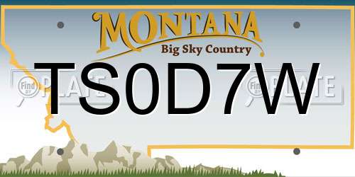 TS0D7W Montana License Plate