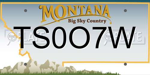 TS0O7W Montana License Plate