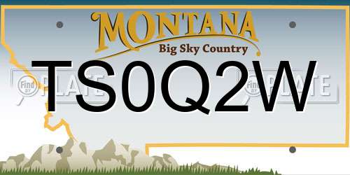 TS0Q2W Montana License Plate