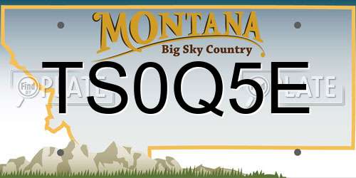 TS0Q5E Montana License Plate