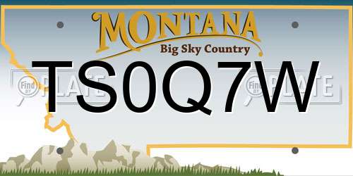 TS0Q7W Montana License Plate
