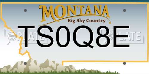 TS0Q8E Montana License Plate