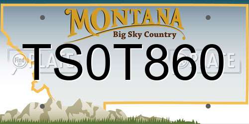 TS0T860 Montana License Plate