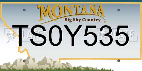 TS0Y535 Montana License Plate