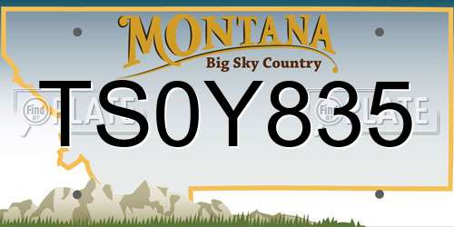 TS0Y835 Montana License Plate