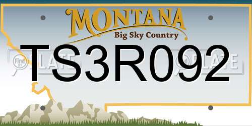 TS3R092 Montana License Plate
