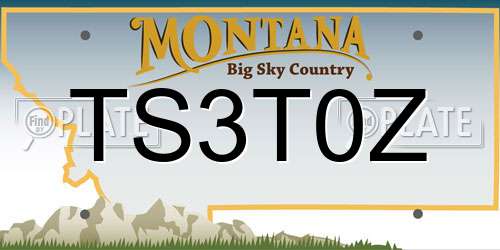 TS3T0Z Montana License Plate