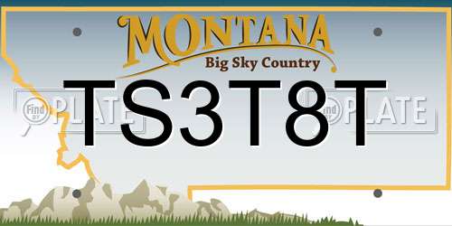 TS3T8T Montana License Plate