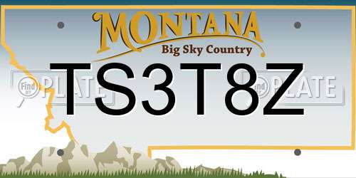 TS3T8Z Montana License Plate