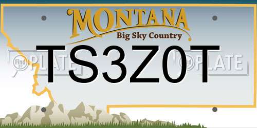 TS3Z0T Montana License Plate