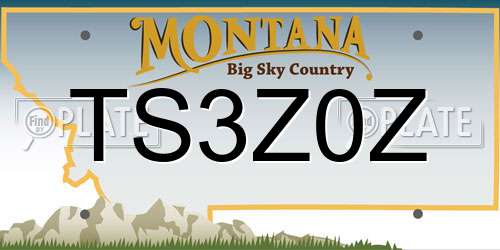 TS3Z0Z Montana License Plate