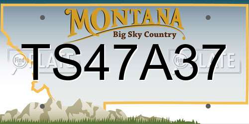 TS47A37 Montana License Plate