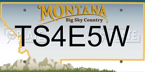 TS4E5W Montana License Plate