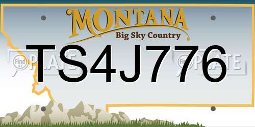 TS4J776 Montana License Plate