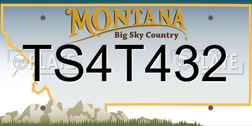 TS4T432 Montana License Plate