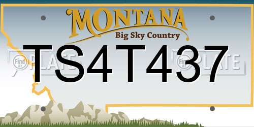 TS4T437 Montana License Plate