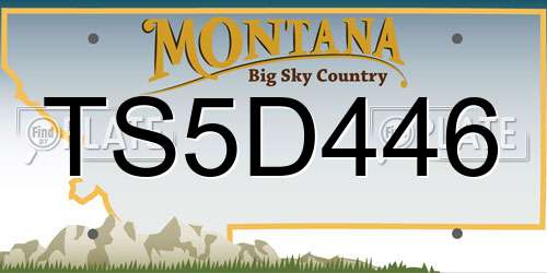 TS5D446 Montana License Plate