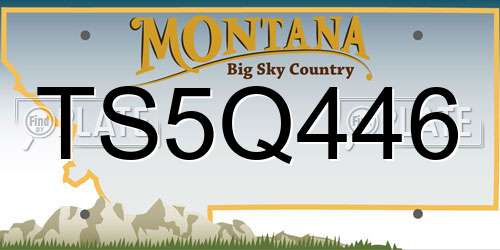 TS5Q446 Montana License Plate