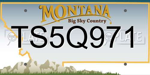 TS5Q971 Montana License Plate