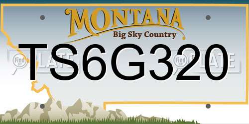 TS6G320 Montana License Plate