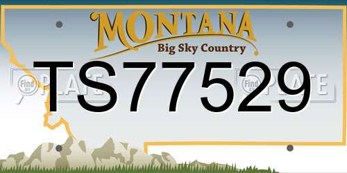 TS77529 Montana License Plate