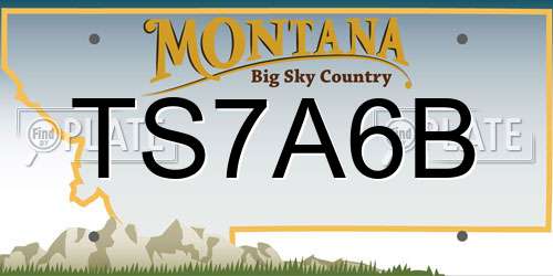 TS7A6B Montana License Plate