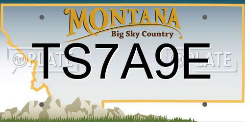 TS7A9E Montana License Plate