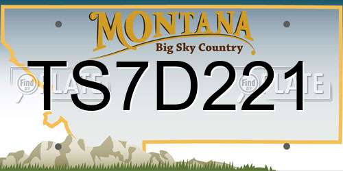 TS7D221 Montana License Plate