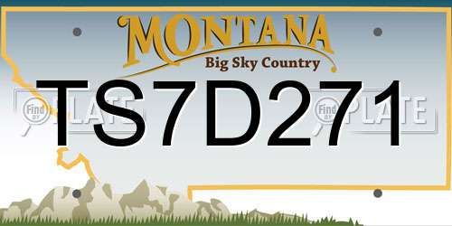 TS7D271 Montana License Plate
