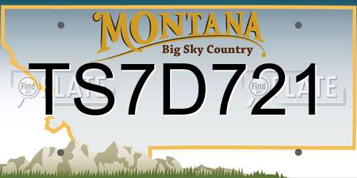 TS7D721 Montana License Plate