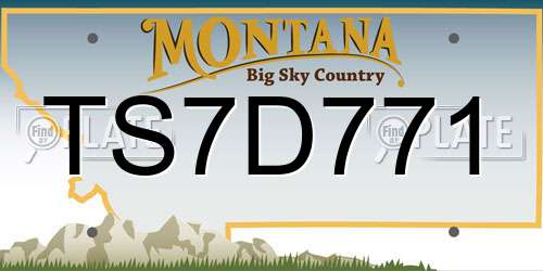 TS7D771 Montana License Plate