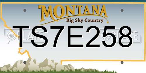 TS7E258 Montana License Plate