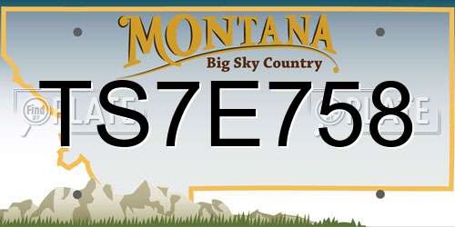 TS7E758 Montana License Plate