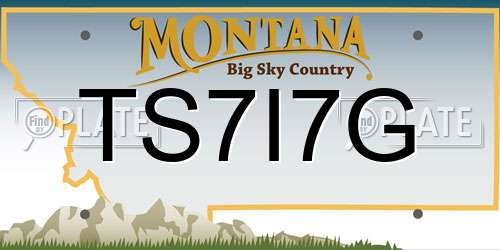 TS7I7G Montana License Plate