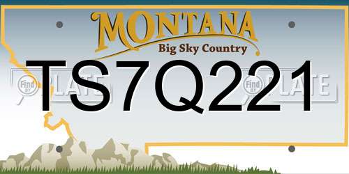 TS7Q221 Montana License Plate