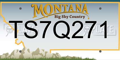 TS7Q271 Montana License Plate