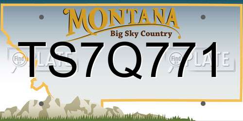 TS7Q771 Montana License Plate