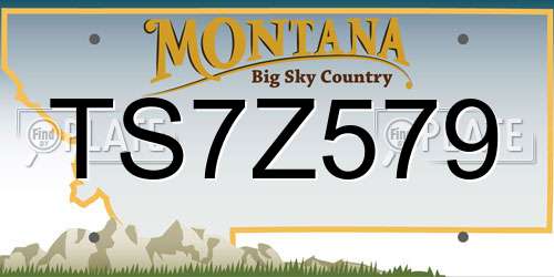 TS7Z579 Montana License Plate