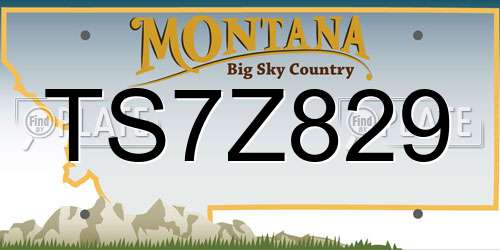 TS7Z829 Montana License Plate