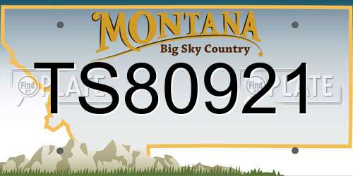 TS80921 Montana License Plate