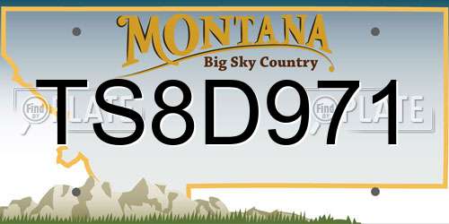 TS8D971 Montana License Plate