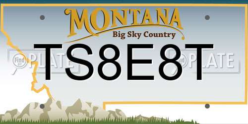 TS8E8T Montana License Plate